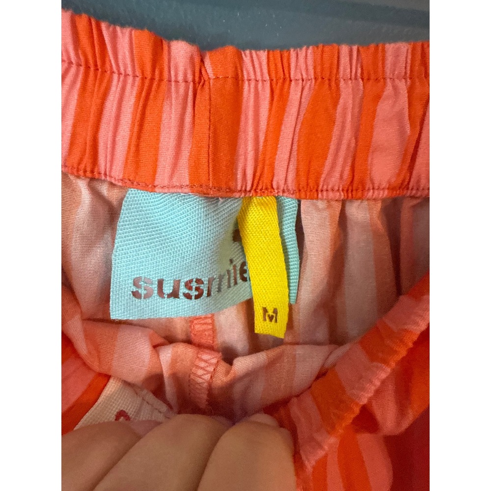 Susmies Collection Gabrielle Orange Pink Striped Wide Leg Pants Women Medium - Picture 6 of 6